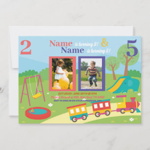 Invitation Park Anniversaire de enfant Girls Boys any Age Joi