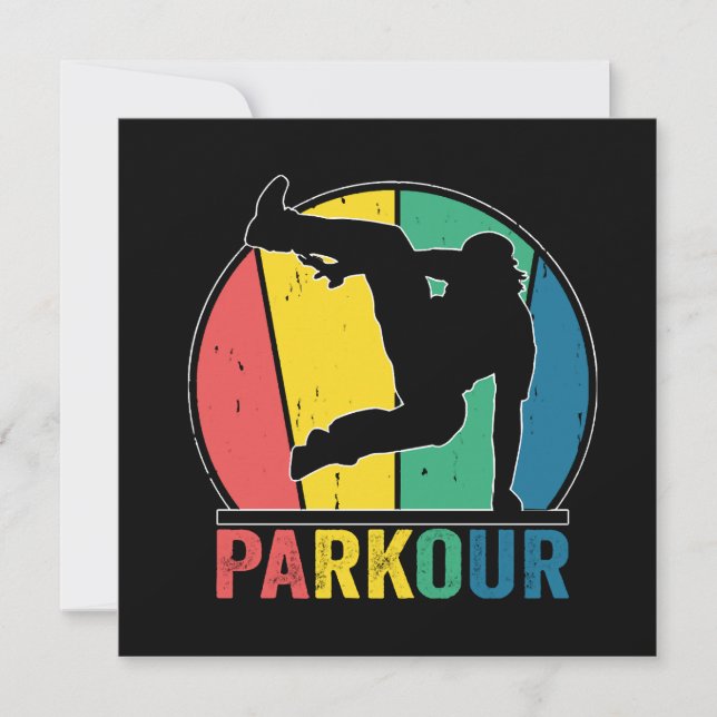Invitation Parkour Free Running Training Traceur Retro (Devant)