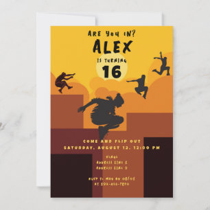 Invitation Parkour Urban Free Running Ado N'importe quel âge