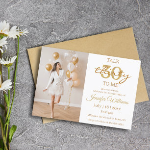 Invitation parle-moi de trente ans, 30e anniversaire photo or
