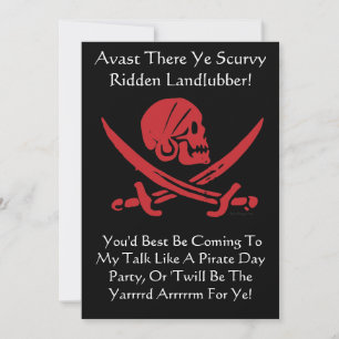 Invitation Parler Comme Une Fête De Pirate