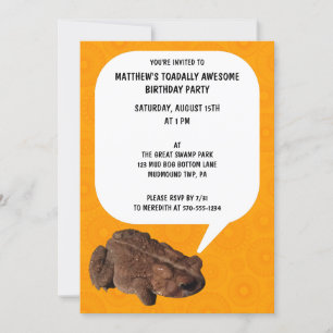Invitation Parler Toad Toadally Magnifique fête d'anniversair