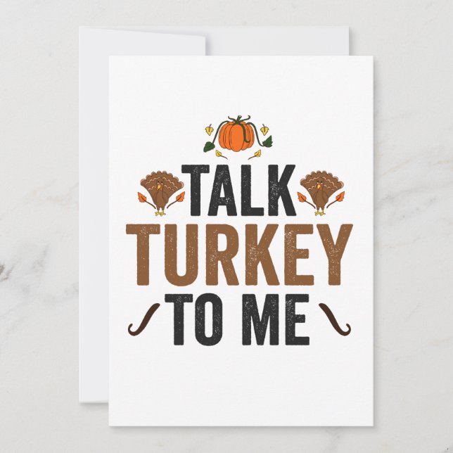 Invitation Parlez de Turquie à moi drôle Thanksgiving cadeau  (Devant)