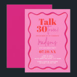 Invitation Parlez Trente pour moi Bordure agitée 30e annivers<br><div class="desc">Célébrez le jalon de la trentaine de ans avec notre "Talk Thirty To Me Wavy Border 30th Birthday Invitation." Conçues pour l'individu averti à la recherche d'un mélange d'élégance et d'unicité, ces invitations sont le préambule parfait d'une célébration qui promet d'être inoubliable. Chaque carte présente un design de bordure chic...</div>
