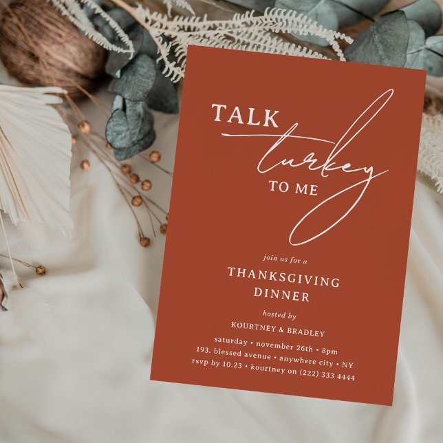Invitation Parlons Dinde avec Moi Dîner de Thanksgiving Moder (Créateur téléchargé)
