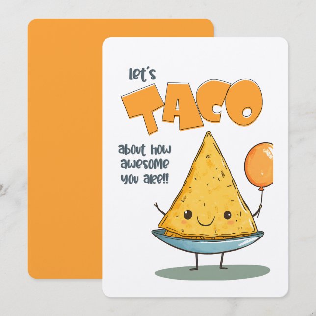 Invitation Parlons Taco de combien vous êtes génial !  (Devant / Derrière)