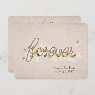 Invitation Parole de renouveau mariage pour toujours avec des