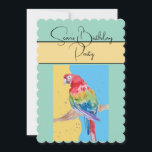 Invitation Parrot Aquarelle Garçons Anniversaire Fête Invitat<br><div class="desc">Bird Personnalisable conception de nom,  avec un nom entièrement personnalisable. Conçu à partir de ma photo et de mon écriture de jardin d'origine.</div>