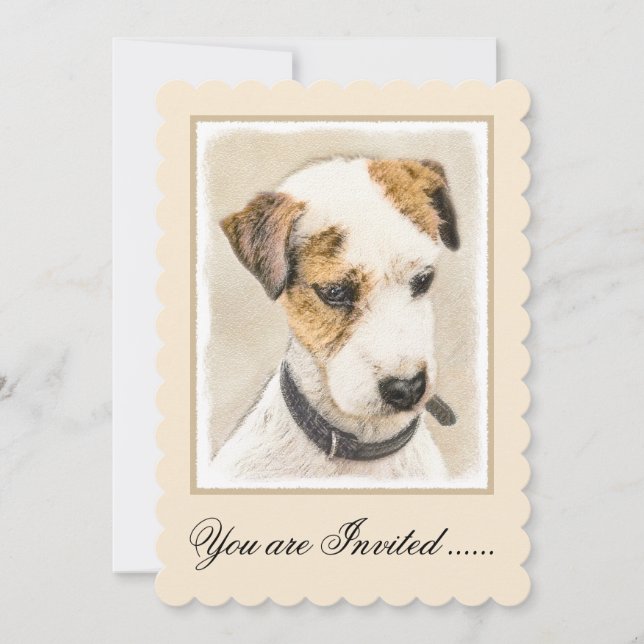 Invitation Parson Jack Russell Terrier Peinture - Chien Art (Devant)