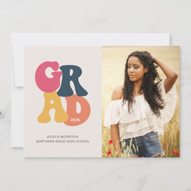 Invitation Part de la photo de Typography 1970s (Devant)