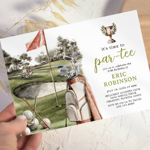 Invitation Partee Golf Anniversaire Adulte