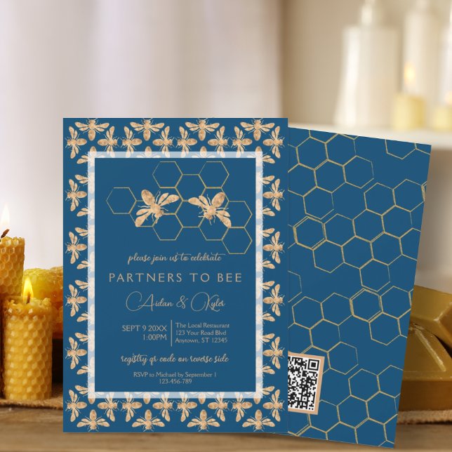 Invitation Partenaires pour Bee Indigo & Honeycomb Wedding sh (Créateur téléchargé)