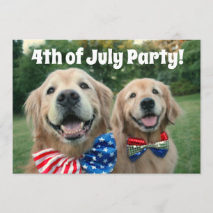 Invitation Parti 4 juillet Golden Retriever