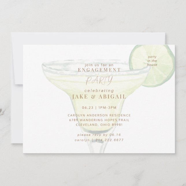 Invitation Parti à la Chambre Margarita Engagement Party IIi (Devant)