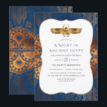 Invitation Parti à thème égyptien, Gold Foil bleu et cuivre<br><div class="desc">Invitation de parti égyptien de style Art déco conçue pour être rapidement et facilement customisée pour toutes les occasions.</div>