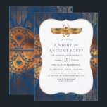 Invitation Parti à thème égyptien, Gold Foil bleu et cuivre<br><div class="desc">Invitation de parti égyptien de style Art déco conçue pour être rapidement et facilement customisée pour toutes les occasions.</div>