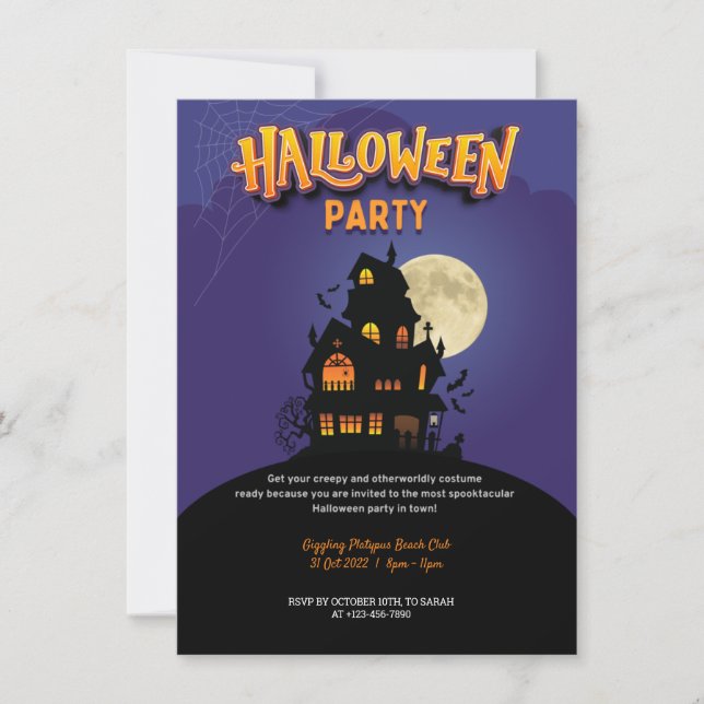 INVITATION PARTI ADULT HALLOWEEN (Devant)