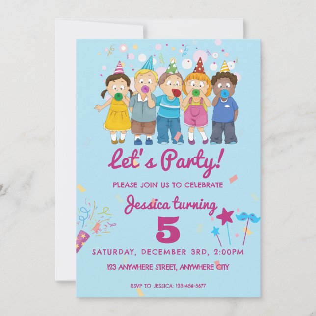 Invitation Parti Anniversaire de enfant (Devant)