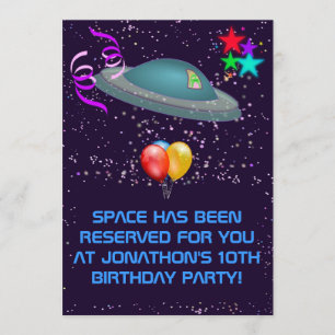 Invitation Parti Anniversaire de enfant Alien de l'espace