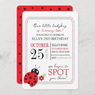 Invitation Parti Anniversaire de enfant Cutest Little Ladybug