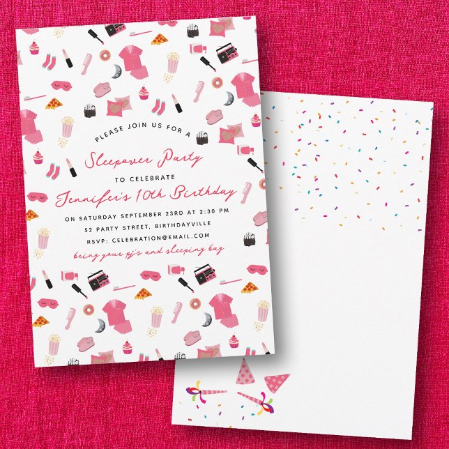 Invitation Parti Anniversaire de enfant de la partie Stwood (Slumber Party Sleepover Kids Birthday Party Invitation)