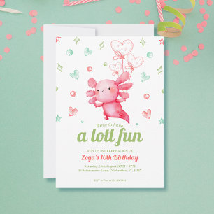 Invitation Parti Anniversaire de enfant de l'axe rose mignon