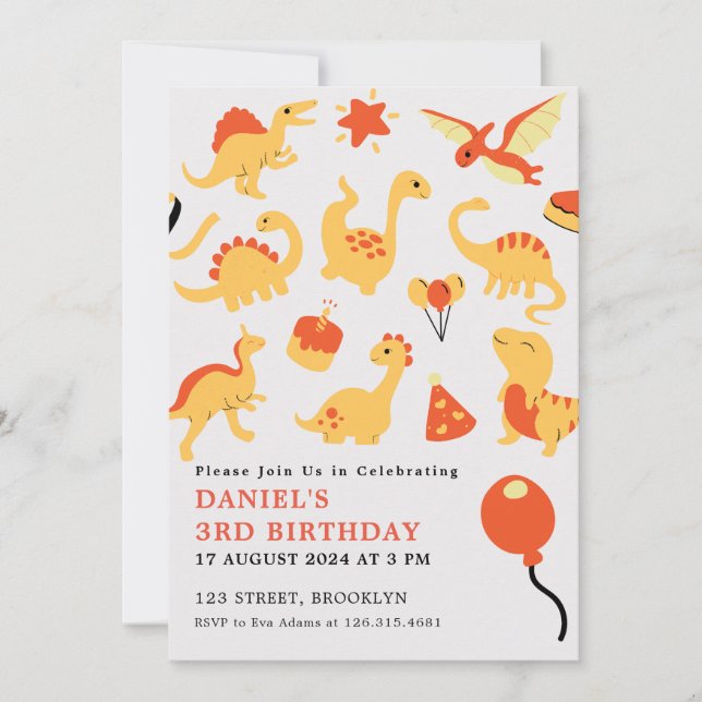 Invitation Parti Anniversaire de enfant de l'illustration ora (Devant)
