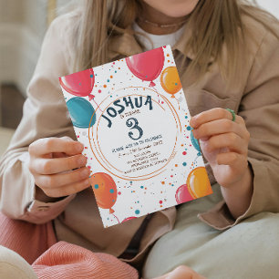 Invitation Parti Anniversaire de enfant des ballons colorés