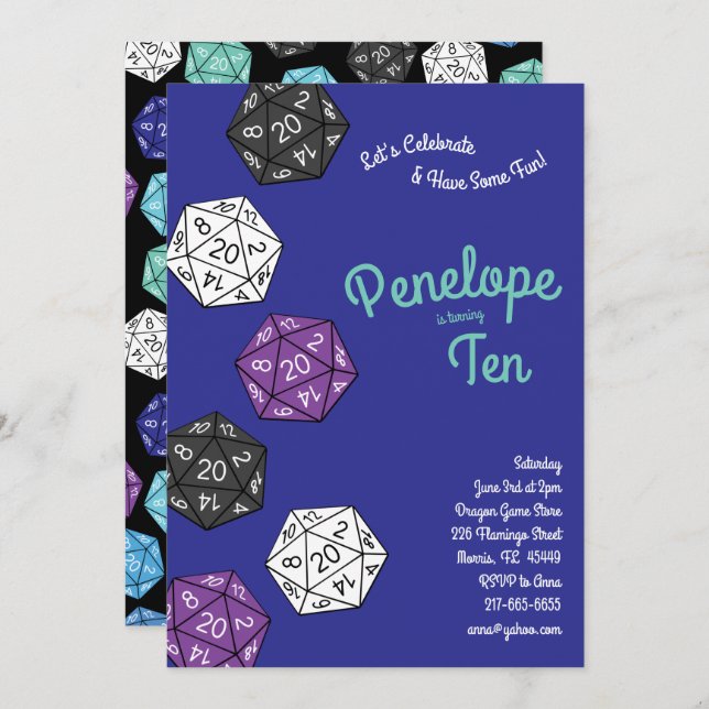 Invitation Parti Anniversaire de enfant des Jeux de la Défens (Devant / Derrière)