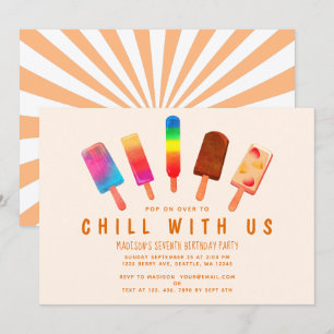 Invitation Parti Anniversaire de enfant Popsicle