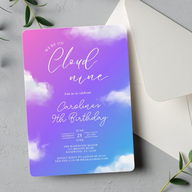 Invitation Parti Anniversaire de enfant pourpre (Créateur téléchargé)