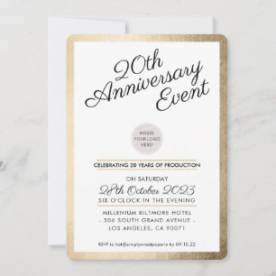 Invitation PARTI ANNIVERSAIRE DE LA SOCIÉTÉ or d'affaires mod