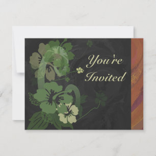 Invitation Parti Brown floral sophistiqué