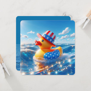 Invitation Parti canard en caoutchouc jaune patriotique