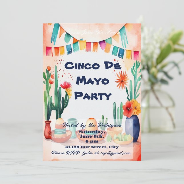 Invitation Parti Cinco De Mayo (Debout devant)
