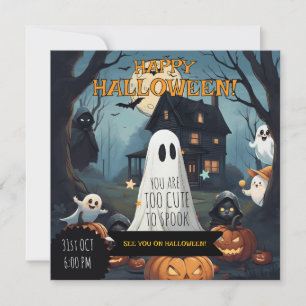 Invitation Parti Citrouille de fantôme d'octobre éffrayant