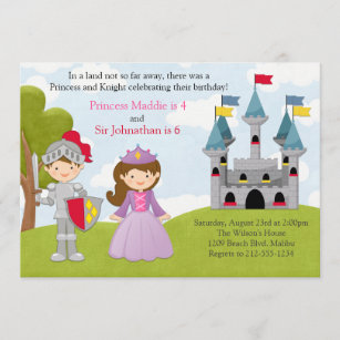 Invitations Faire Part Cartes Anniversaire Chevalier Princesse Zazzle Fr