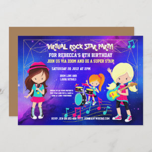Invitation Parti d'anniversaire de la pop star de Virtual Roc