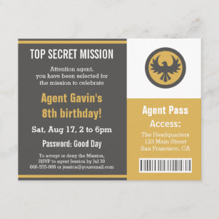 Invitations Faire Part Agent Secret Zazzle Fr