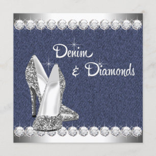 Invitation Parti d'anniversaire Denim and Diamonds