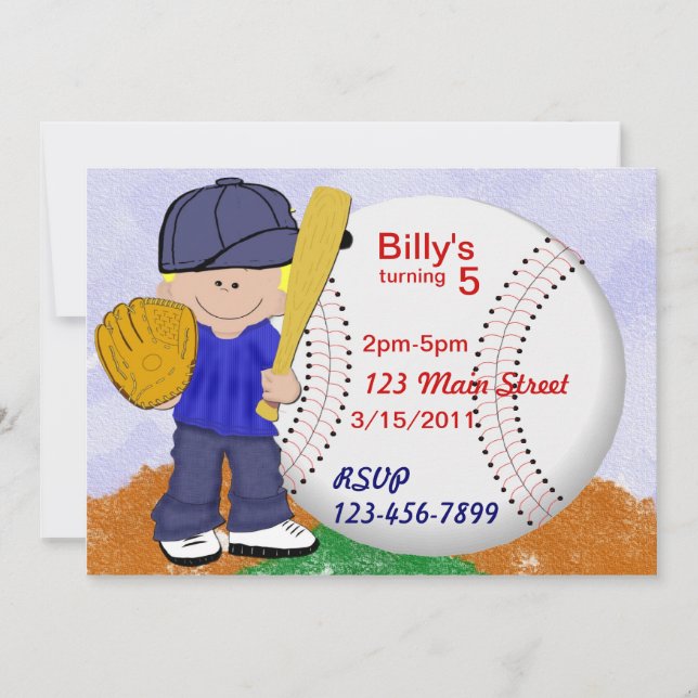 Invitation Parti de baseball (Devant)