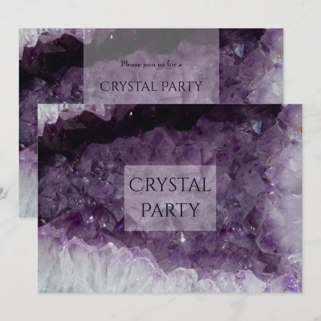 Invitation Parti de cristal de la grotte d'Amethyst (Devant / Derrière)