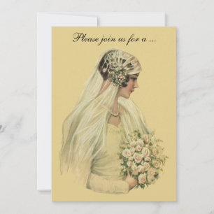 Invitation Parti de Fête des mariées Mariage vintage victorie