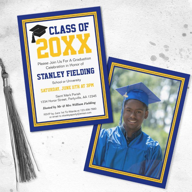 Invitation Parti de graduation de la Marine et de la Gold Pho (Créateur téléchargé)