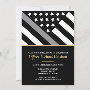 Invitation Parti de graduation du drapeau de l'agent correcti