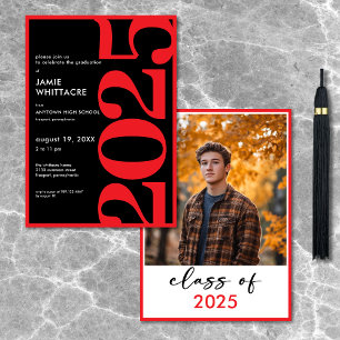 Invitation Parti de graduation minimaliste de la typographie 