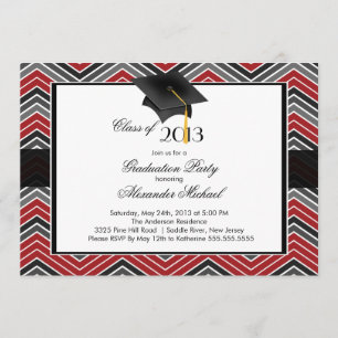 Invitation Parti de graduation moderne Chevron Graduate Tasse