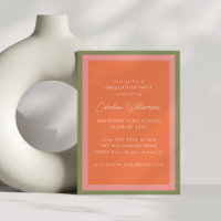 Parti de graduation moderne orange vert rose
