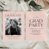Parti de graduation photo rose pâle du bord modern