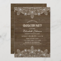 Parti de Graduation Rustique Wood Lace Pearl Grad